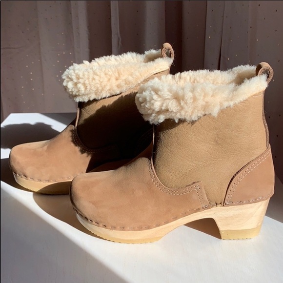 fur lined clog boots